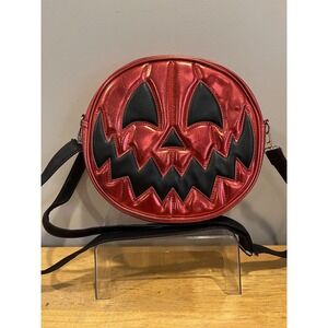 Love Pain And‎ Stitches Jack O Lantern Crossbody Purse Pumpkin Kult Red Chrome